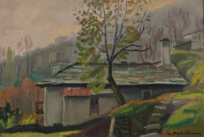 Zagora, The Oldest House — Oil painting, Canvas, 50.00×73.00cm — Theodoros Markellos